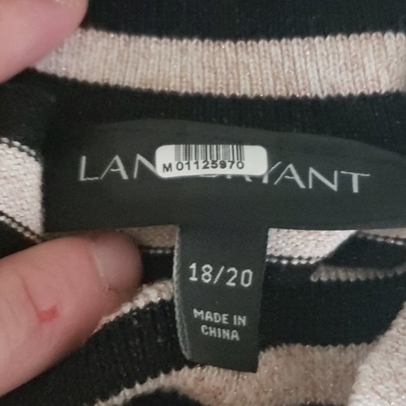 {Lane Bryant} Metallic Striped Keyhole Turtleneck - Picture 4 of 6